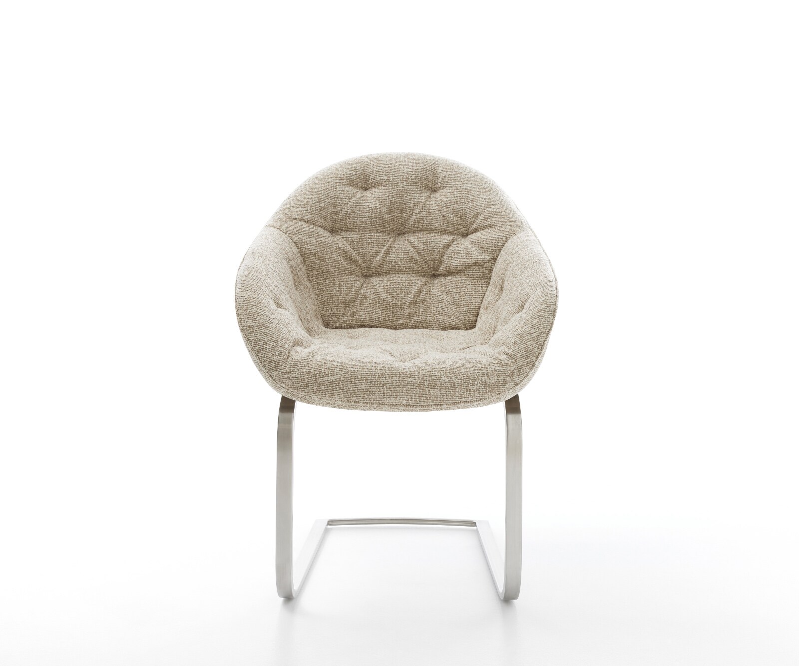 Cantilever Gaio-Flex tissu tissé doux beige pied cantilever plat acier inoxydable 1