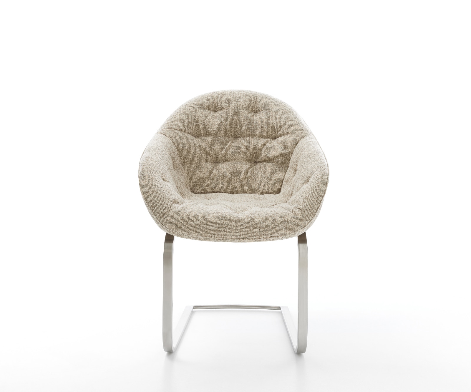 Cantilever Gaio-Flex tissu tissé doux beige pied cantilever plat acier inoxydable 1 Cantilever Gaio-Flex tissu tissé doux beige pied cantilever plat acier inoxydable 1