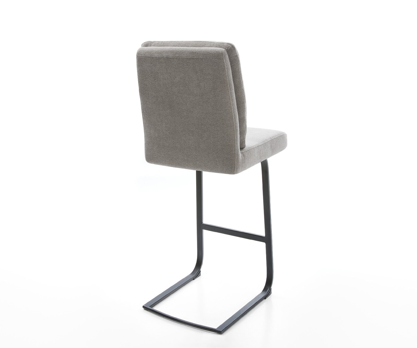 Chaise-de-bar Pela-Flex Tissu structuré doux Gris Pied cantilever plat noir Noir 5