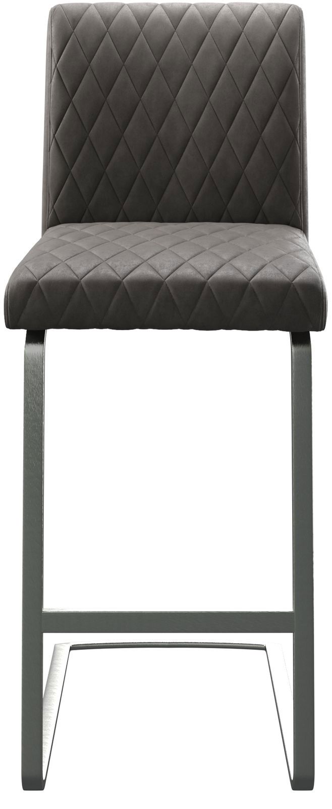 Chaise-de-bar Earnest-Flex piqué en diamant Vintage anthracite  chaise cantilever acier plat inoxydable 3
