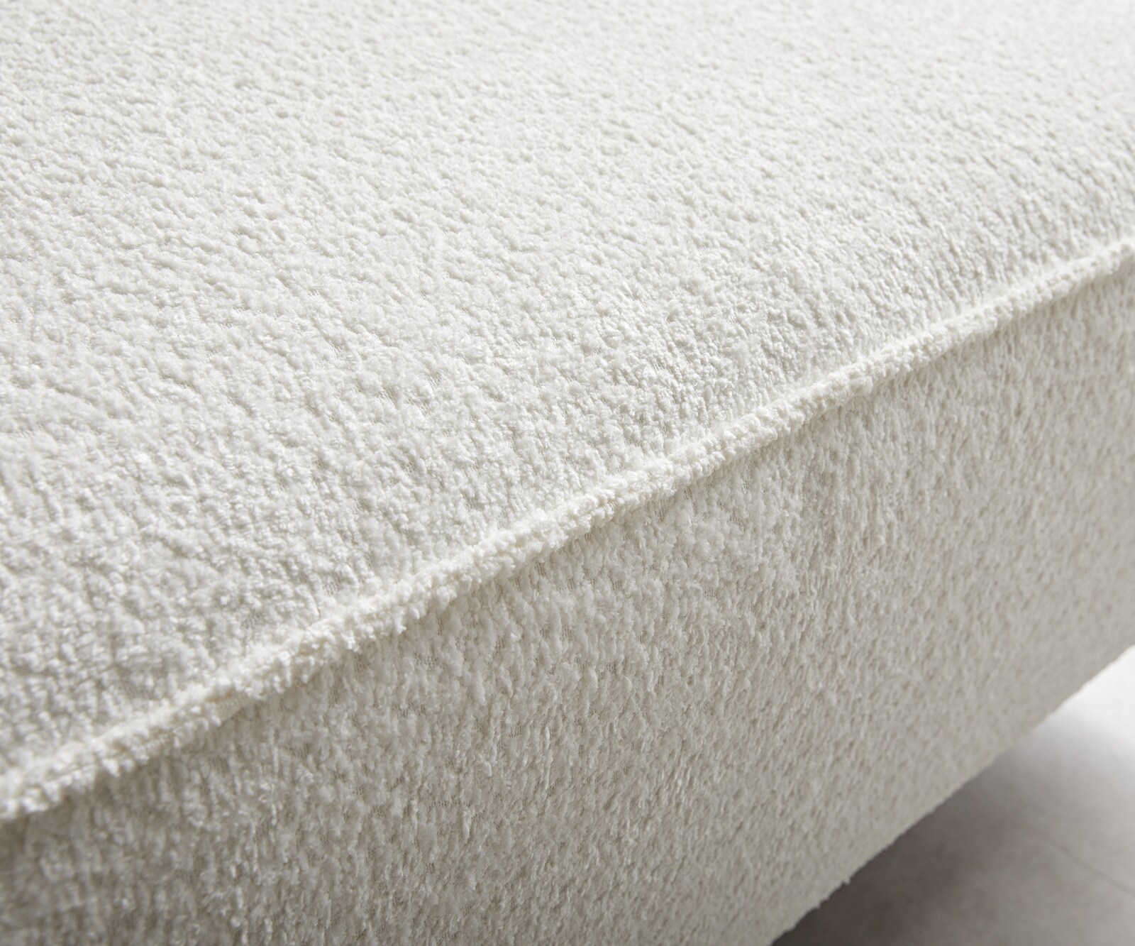 Canapé panoramique Sirpio 300x210 cm Bouclee Crème-blanc Recamiere variable avec Tabouret 4