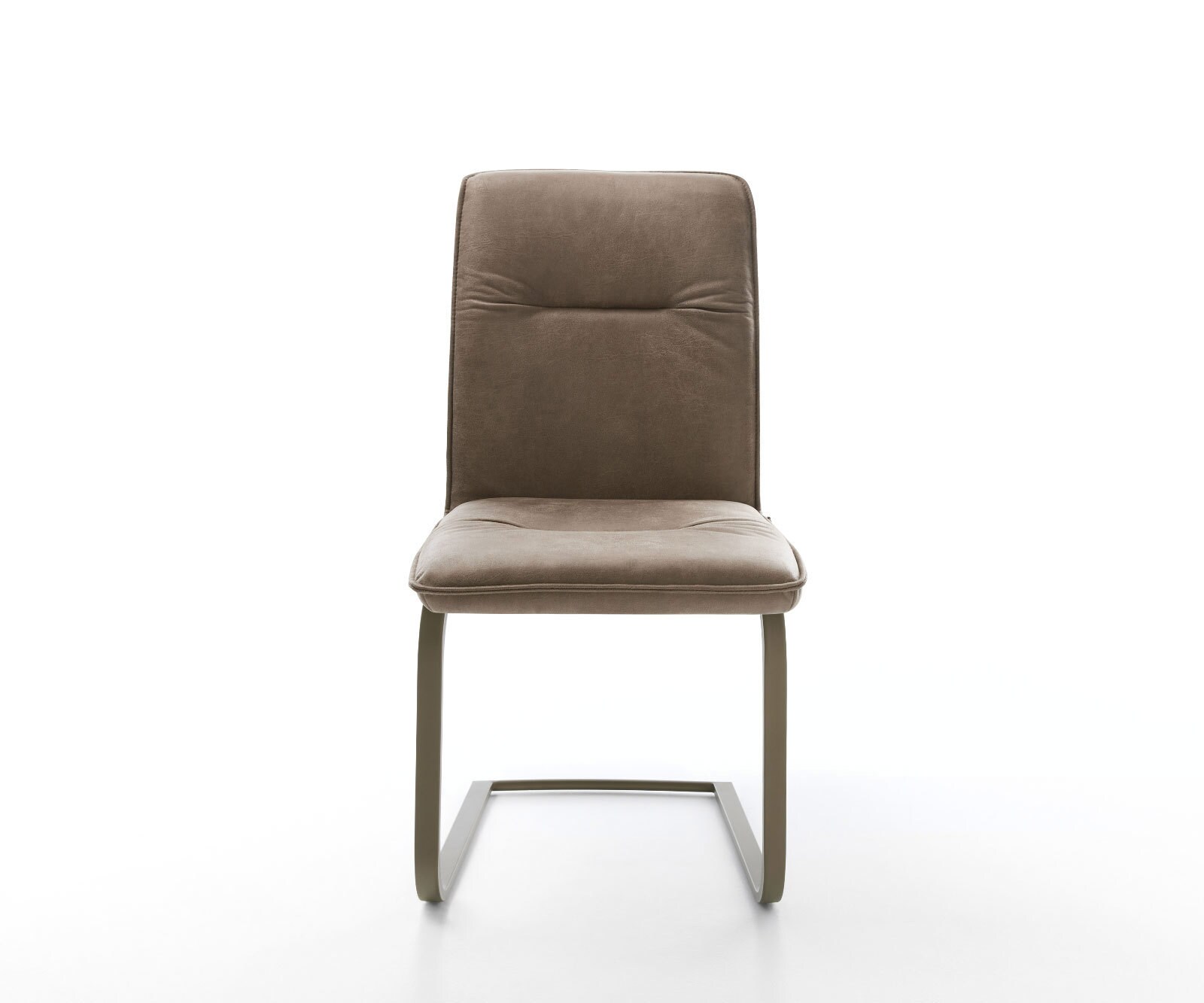 Cantilever Vinjo-Flex microvelours taupe vintage pied cantilever plat aspect titane 1