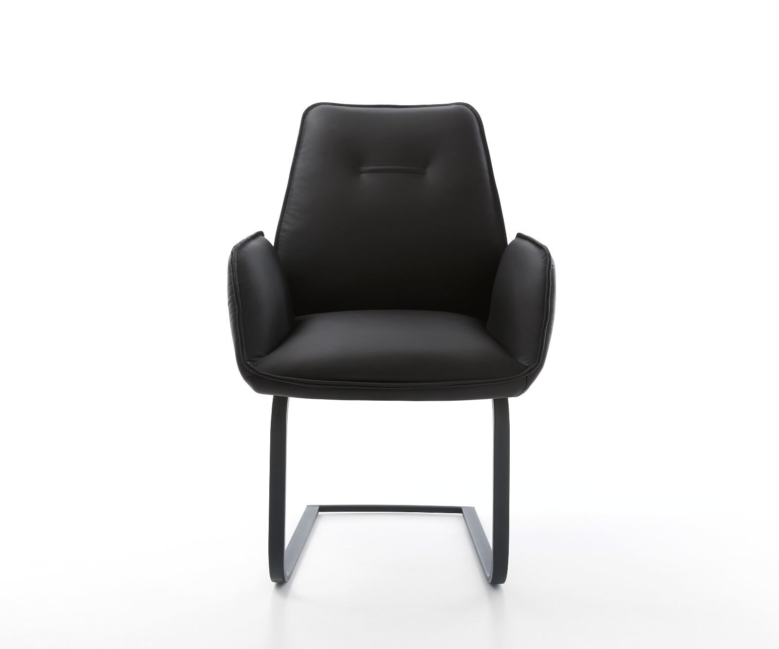 Cantilever Zoa-Flex cuir de vache noir pied cantilever plat noir ressorts ensachés 2