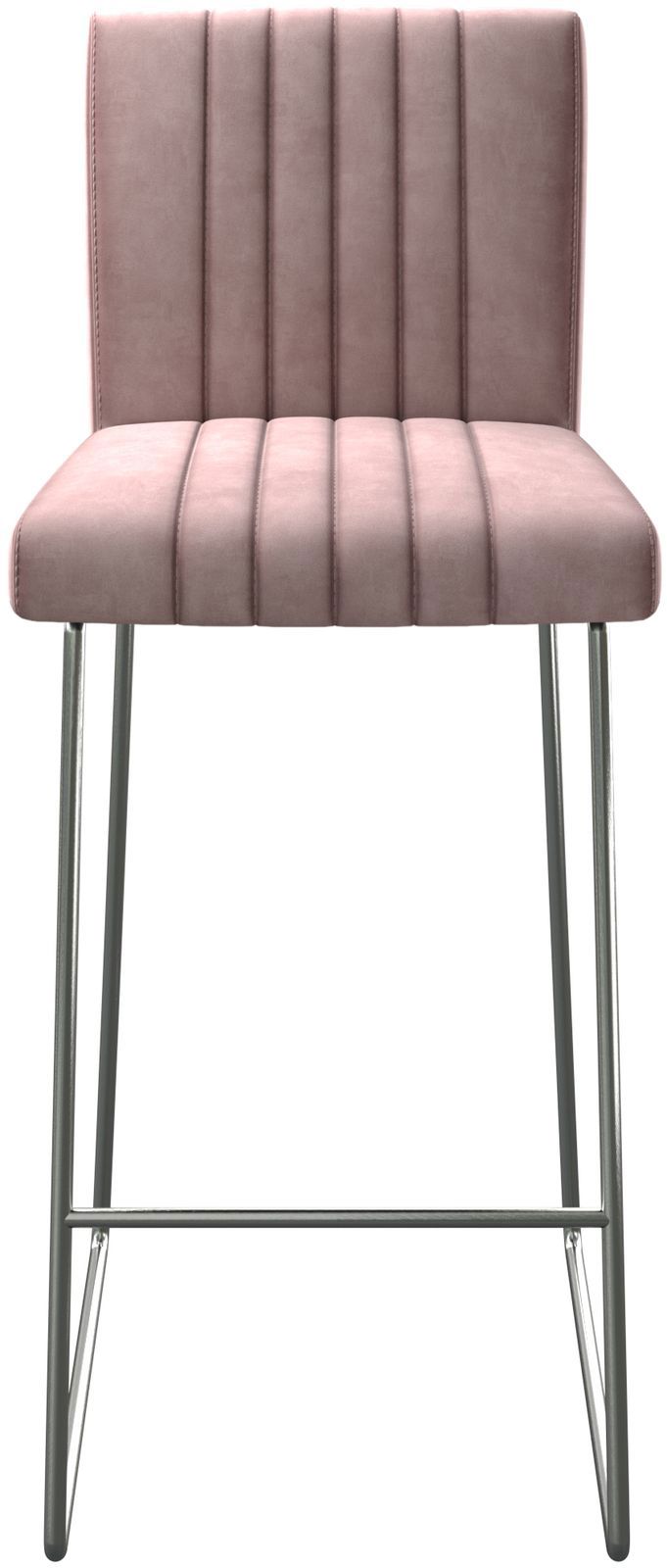 Chaise-de-bar Luiga-Flex velours rosé cadre de patins acier inoxydable 3