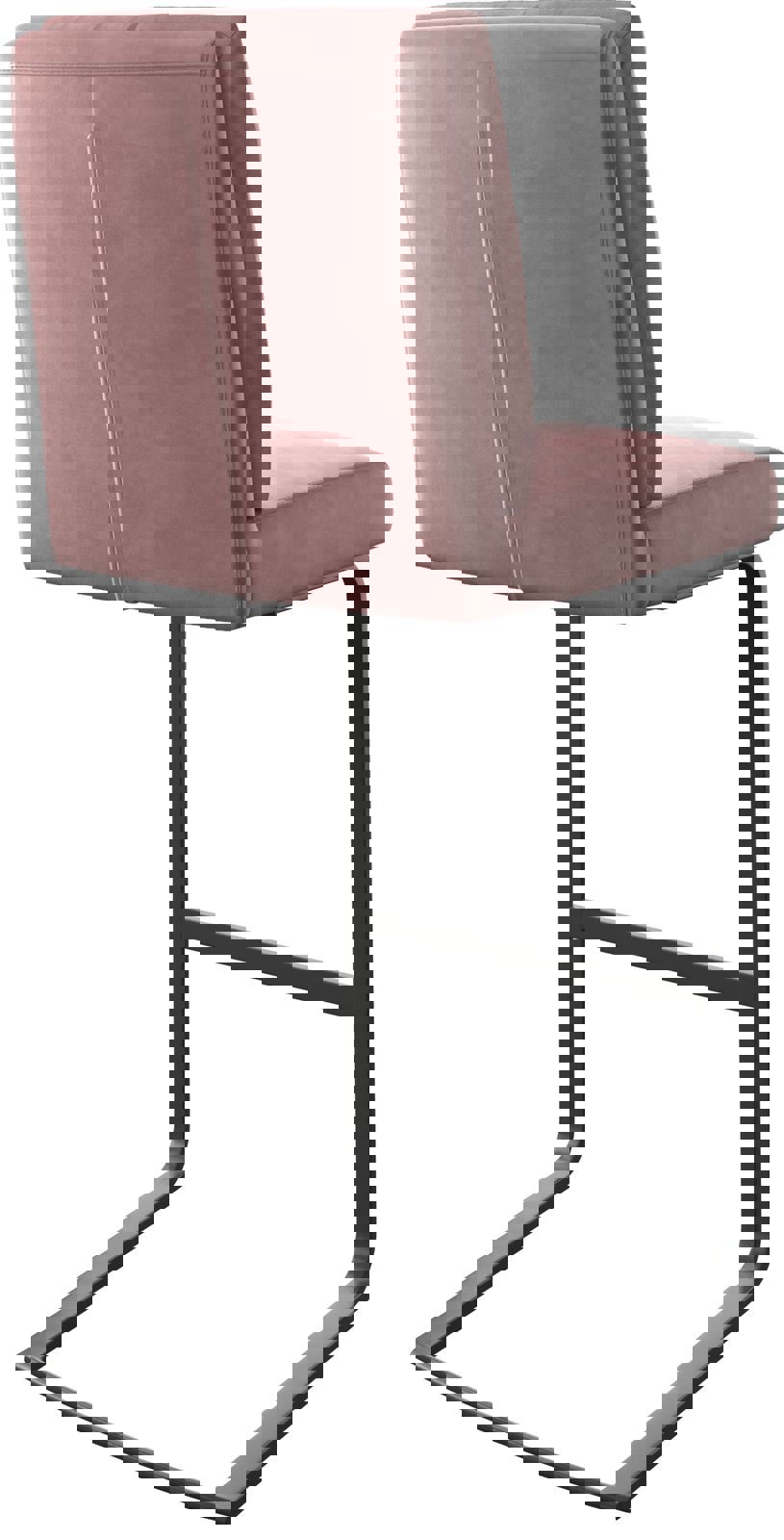 Chaise-de-bar Pela-Flex velours rosé chaise cantilever métal plat 5