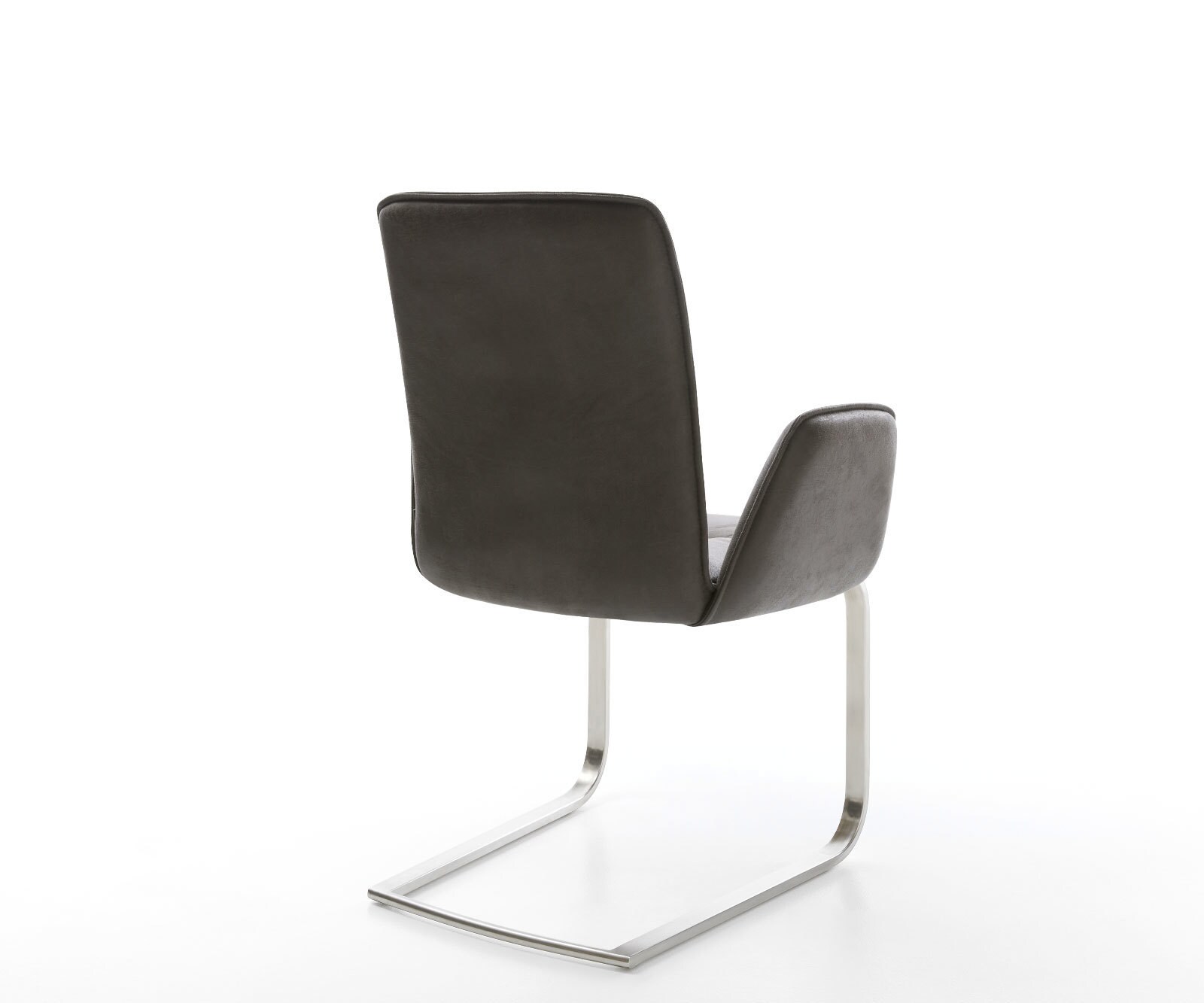 Cantilever Vinja-Flex microvelours anthracite vintage pied cantilever plat acier inoxydable brossé 4 Cantilever Vinja-Flex microvelours anthracite vintage pied cantilever plat acier inoxydable brossé 4