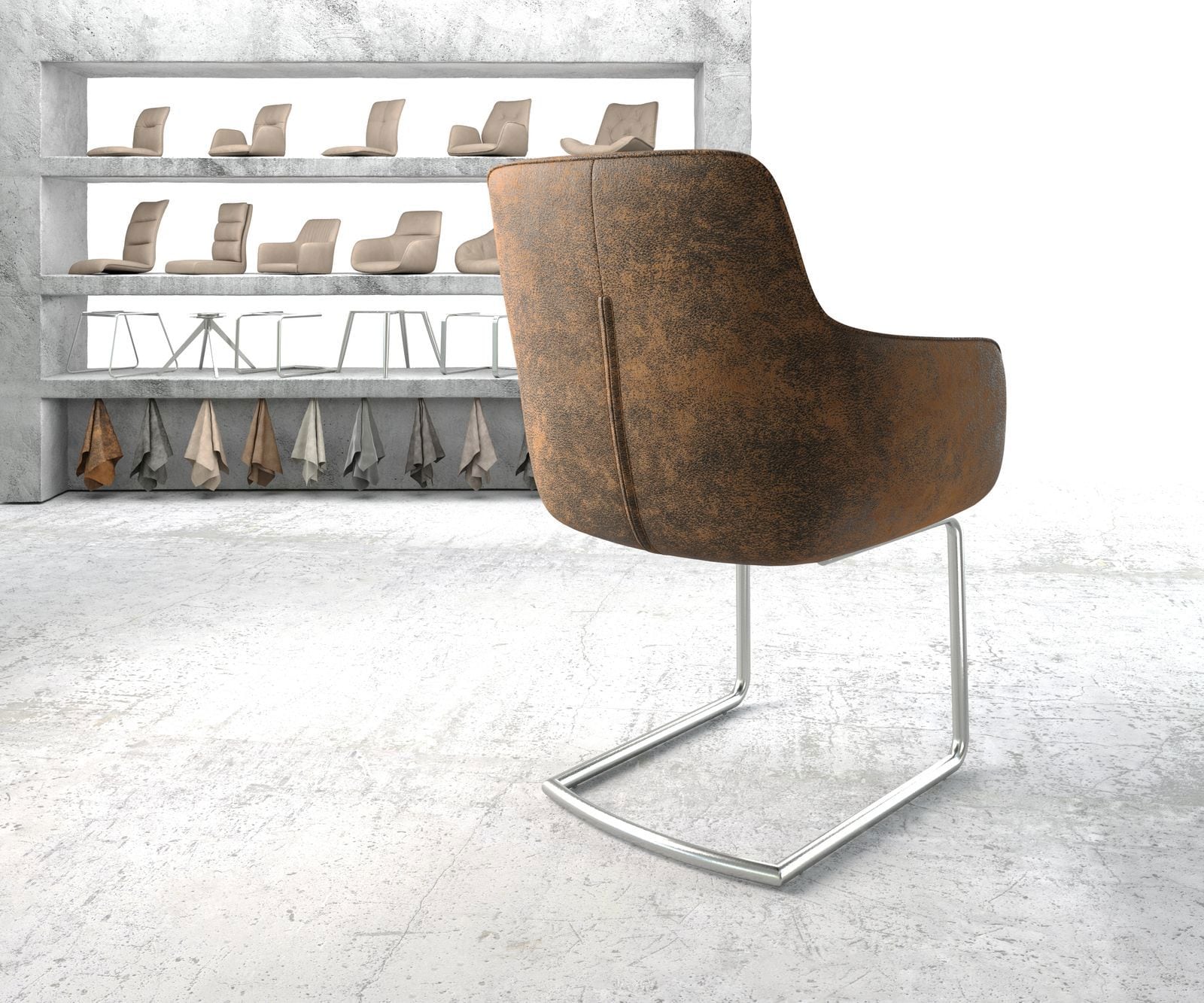 Cantilever Pejo-Flex brun antique cantilever rond acier inoxydable 3 Cantilever Pejo-Flex brun antique cantilever rond acier inoxydable 3