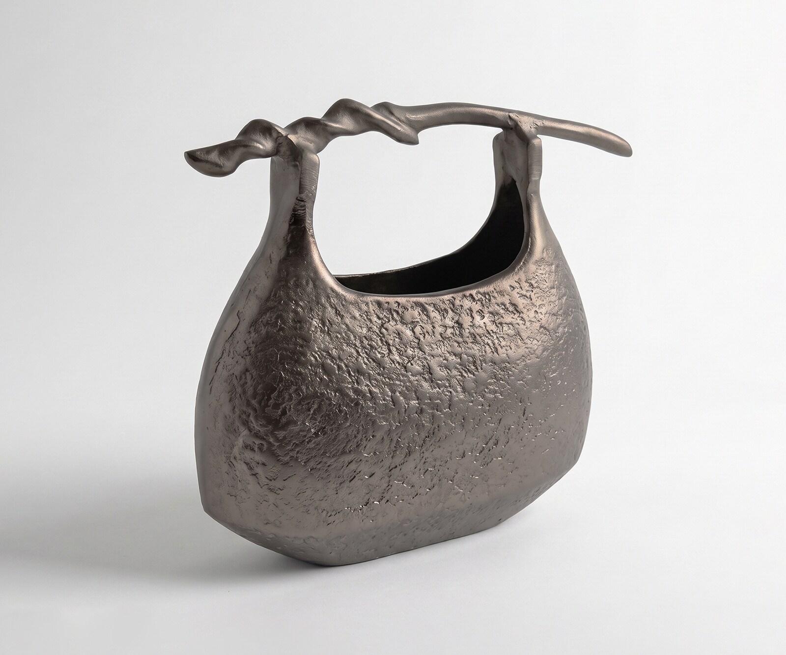 Vase Ramea l43 x P17 x H35 cm Aluminium Hämatit Moulé
