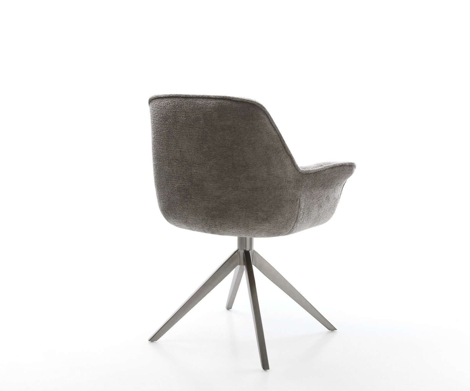 Chaise-pivotante Kaira-Flex bouclé doux couleur boue pied croisé large grafiete pivotement sur 360° fonction bascule 4