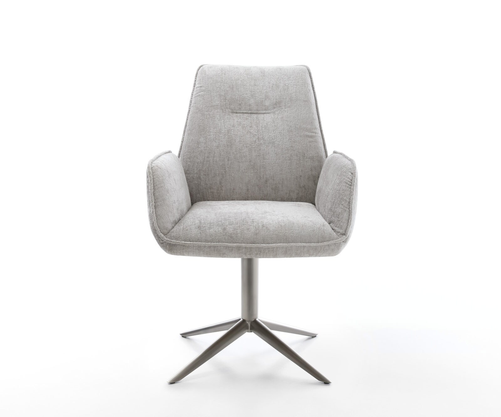 Chaise-pivotante Zoa-Flex chenille gris argenté pied de chaise 4 branches grafiete pivotement sur 360° fonction bascule ressorts ensachés 2