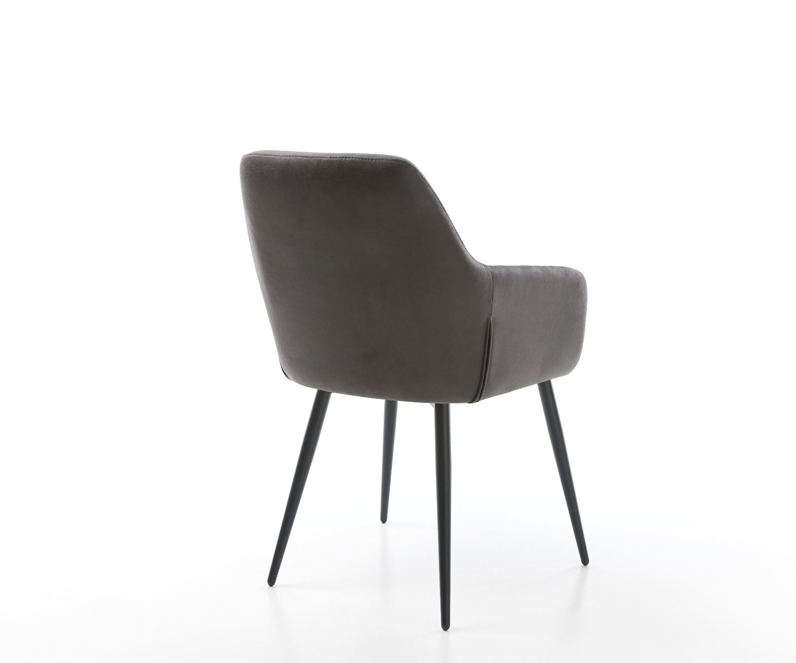 Chaise-de-salle-à-manger Pejo-Flex microvelours anthracite vintage 4 pieds coniques noir ressorts ensachés 4 Chaise-de-salle-à-manger Pejo-Flex microvelours anthracite vintage 4 pieds coniques noir ressorts ensachés 4