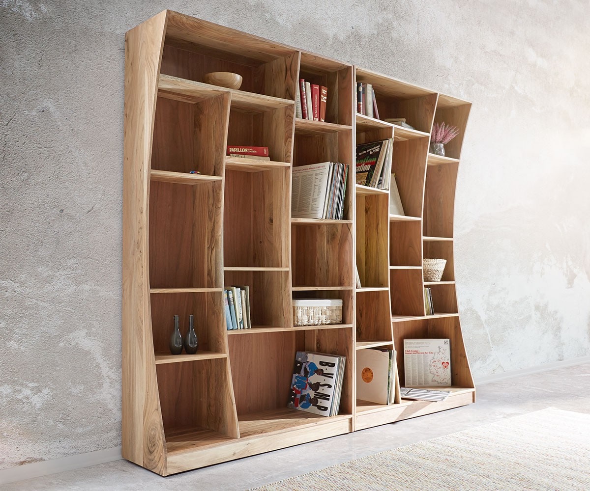 Étagère Live-Edge 121 cm acacia nature gauche étagère sur pied 2 Étagère Live-Edge 121 cm acacia nature gauche étagère sur pied 2