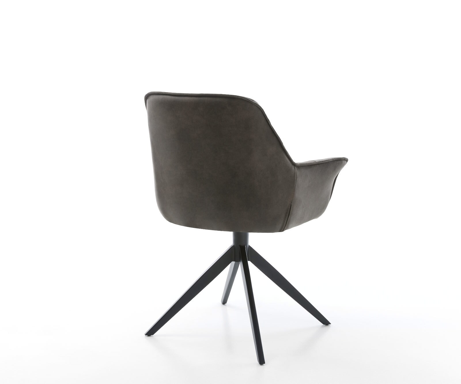 Chaise-de-salle-à-manger Kaira-Flex microvelours anthracite vintage pied croisé large noir 4 Chaise-de-salle-à-manger Kaira-Flex microvelours anthracite vintage pied croisé large noir 4