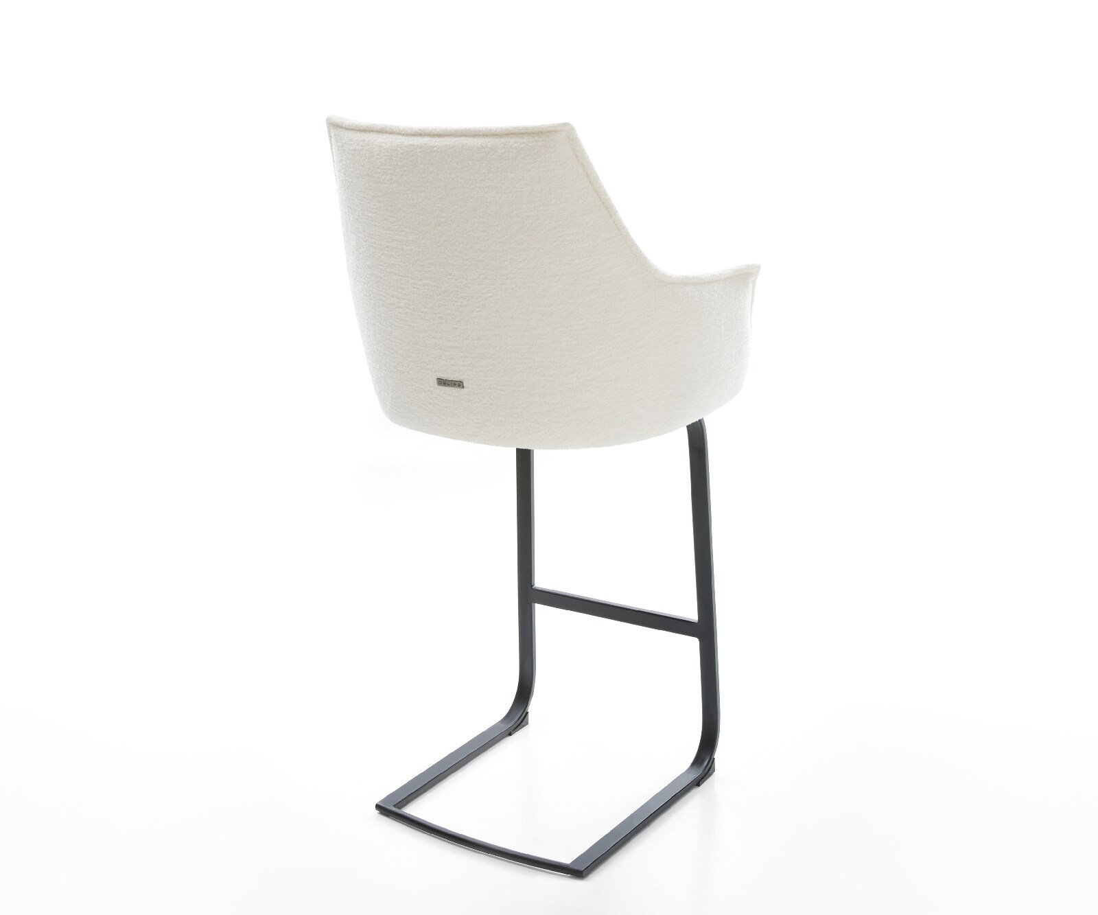 Chaise-de-bar Alja-Flex Bouclé doux Beige Pied cantilever plat noir Noir Ressort ensaché 5