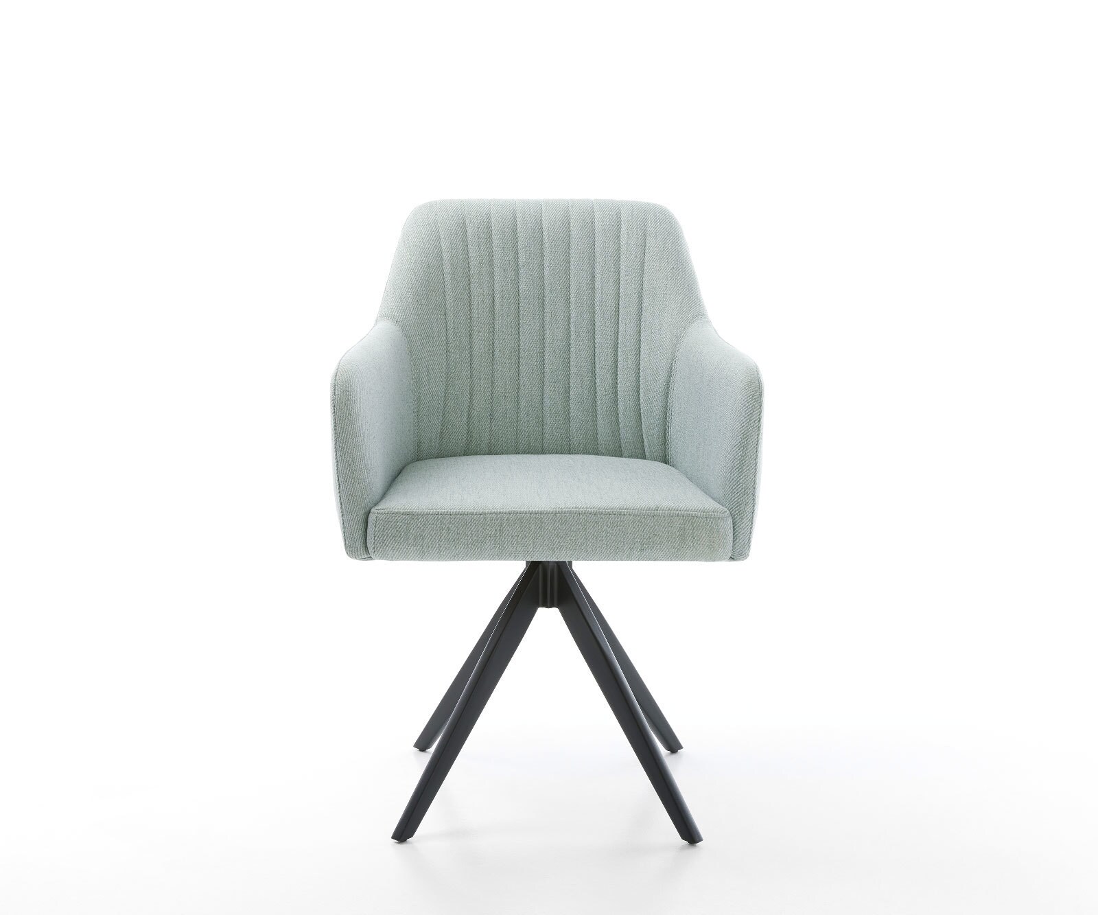 Chaise-de-salle-à-manger Greg-Flex rayures Vert menthe pied croisé angulaire noir 1