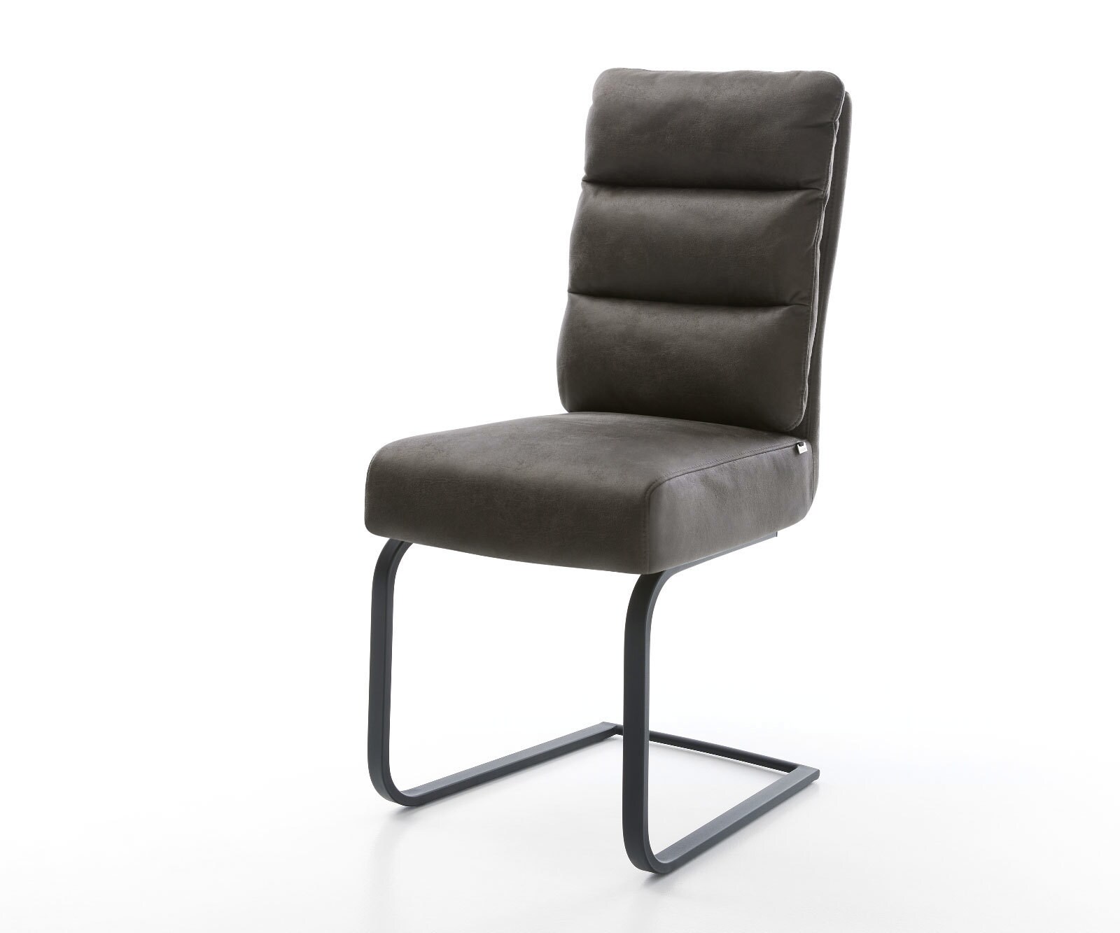 Cantilever Pela-Flex microvelours anthracite vintage pied cantilever plat noir ressorts ensachés