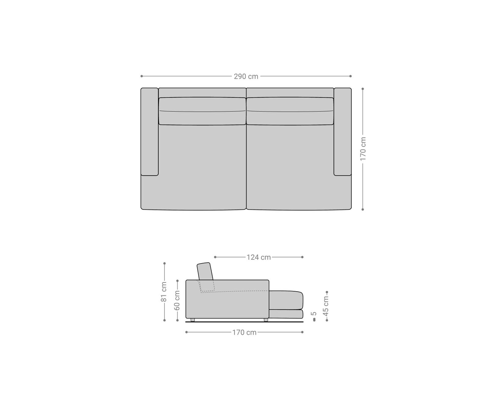 Grand-canapé Cubico 290x170 cm velours olive 6