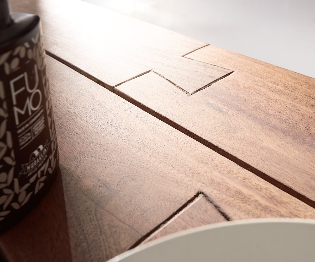 Table-bar Blokk 165x60cm acacia marron avec cadre en métal  1