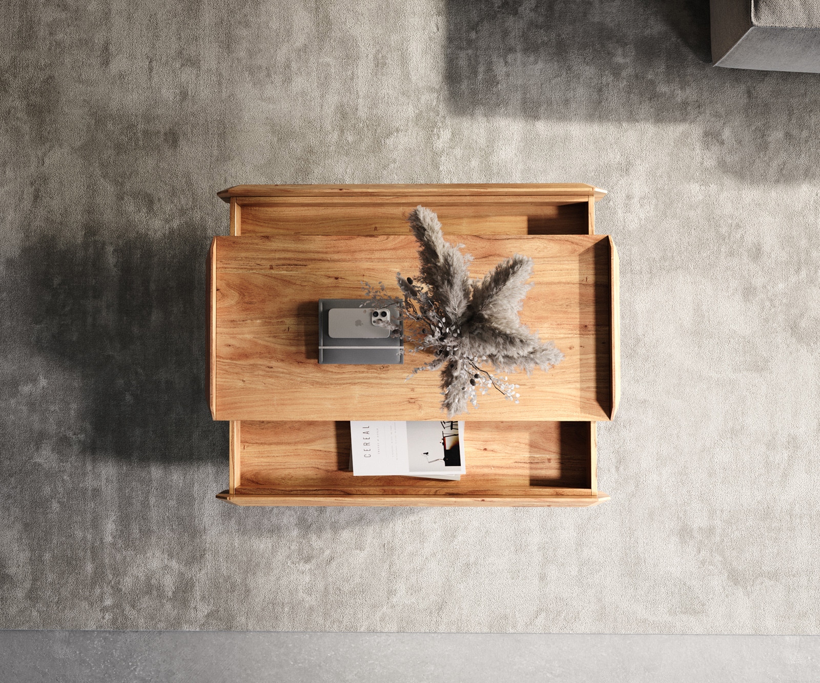 Table-basse Kiano 100x50 cm acacia naturel 2 tiroirs pied en V noir 4 Table-basse Kiano 100x50 cm acacia naturel 2 tiroirs pied en V noir 4