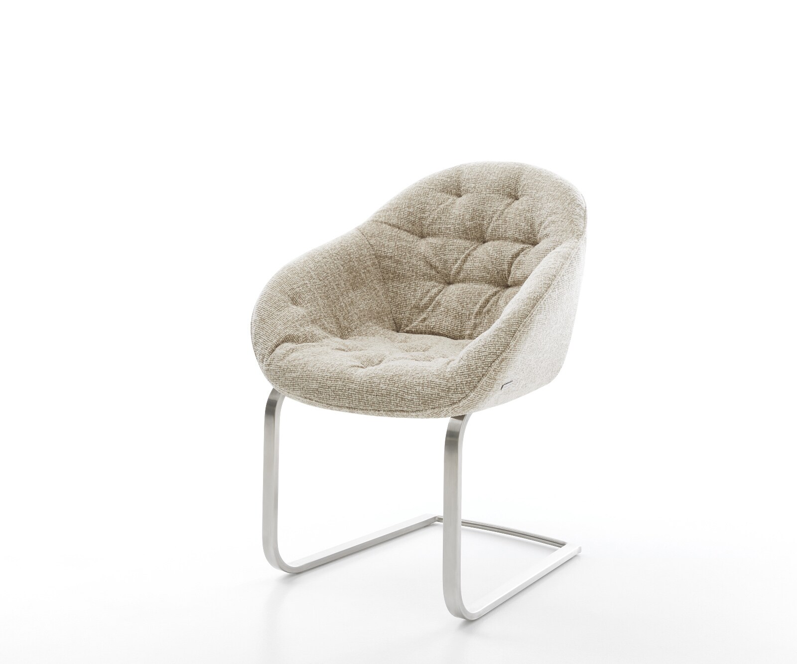 Cantilever Gaio-Flex tissu tissé doux beige pied cantilever plat acier inoxydable
