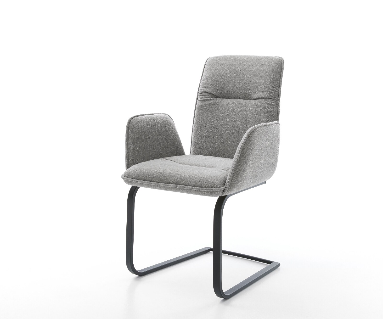 Cantilever Vinja-Flex tissu structuré doux gris pied cantilever plat noir 1