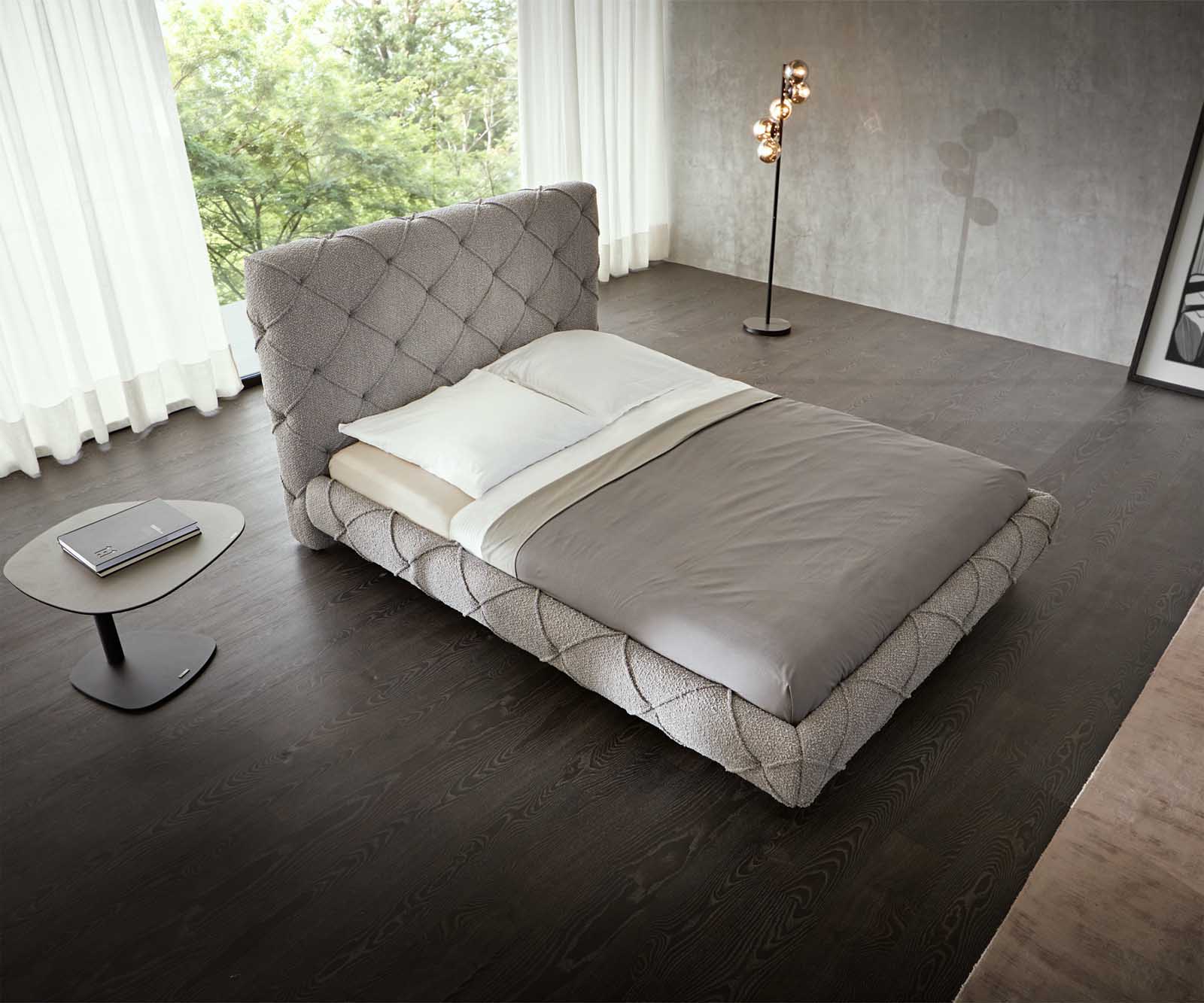 Sommier-rembourré Nayara 140x200 cm Bouclé Gris Argenté 1