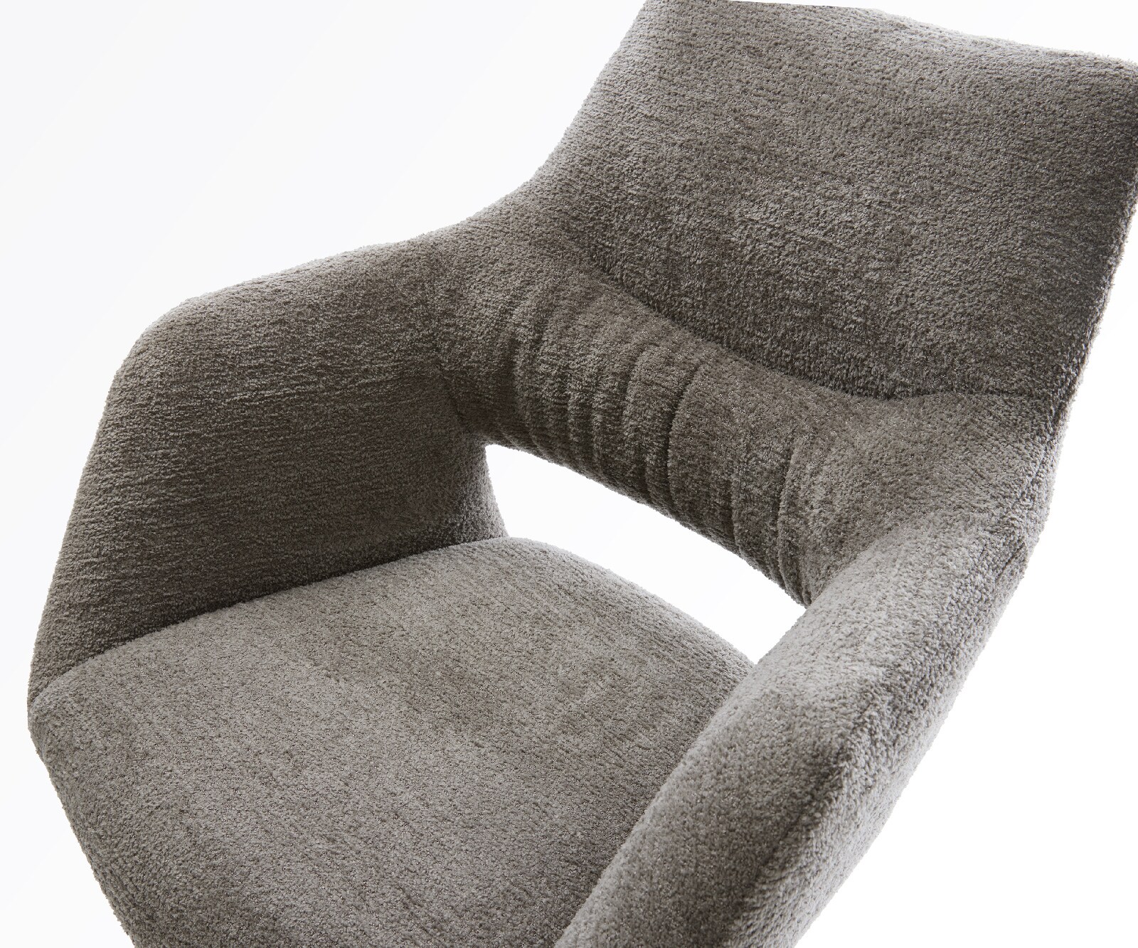 Chaise-de-bar Yago-Flex Bouclé doux Boue Pied pivotant réglable en hauteur couleur titane Couleur titane Ressort ensaché 3