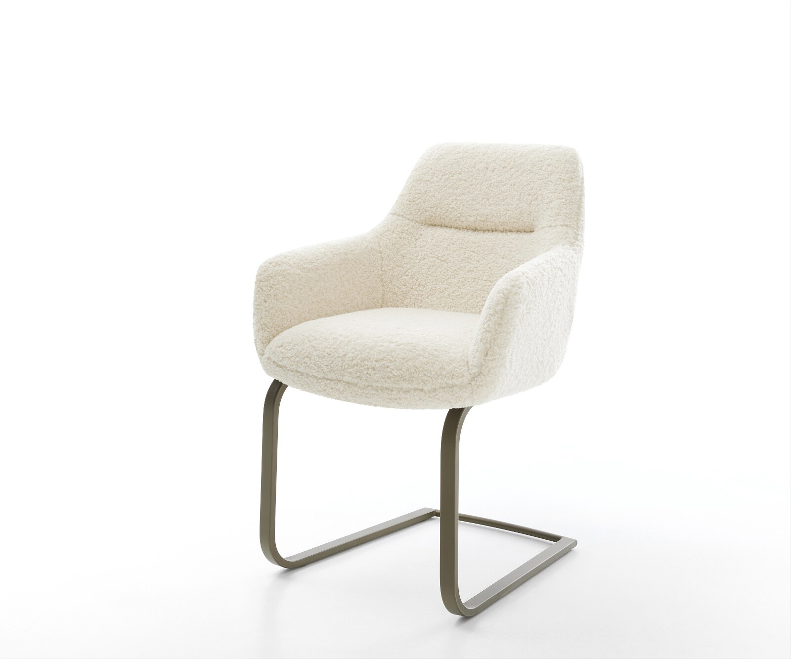 Cantilever Pejo-Flex tissu teddy beige pied cantilever plat aspect titane resorts ensachés 1