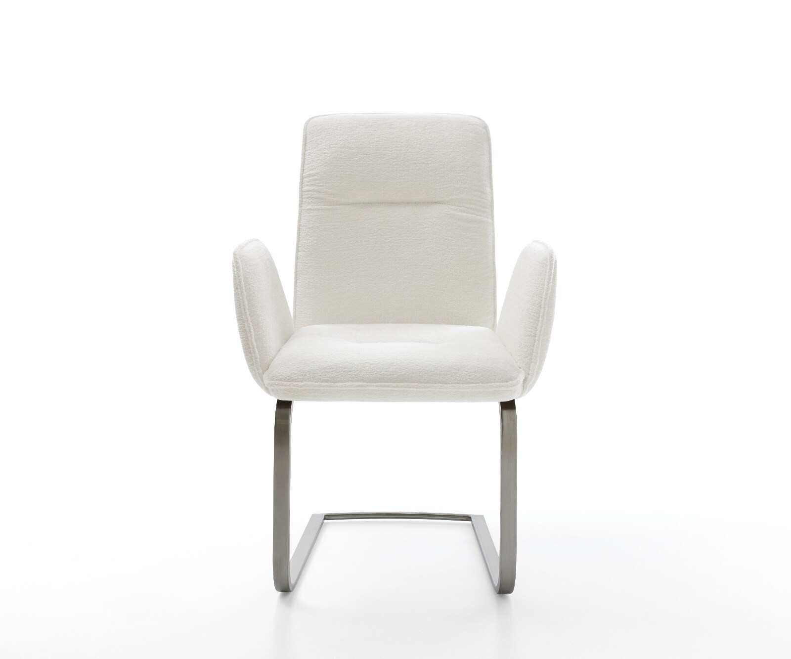 Cantilever Vinja-Flex bouclé doux beige pied cantilever plat grafiete 1
