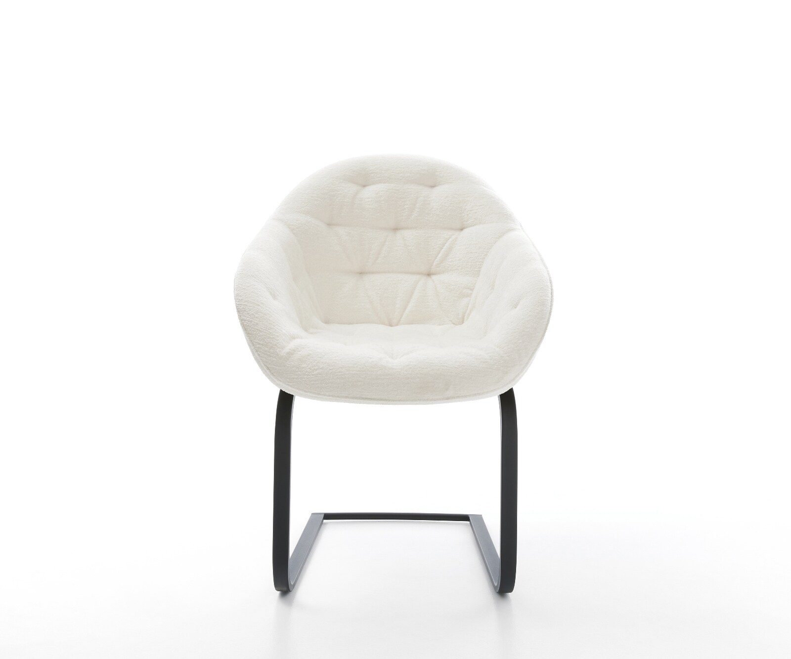 Cantilever Gaio-Flex bouclé doux beige pied cantilever plat noir 1