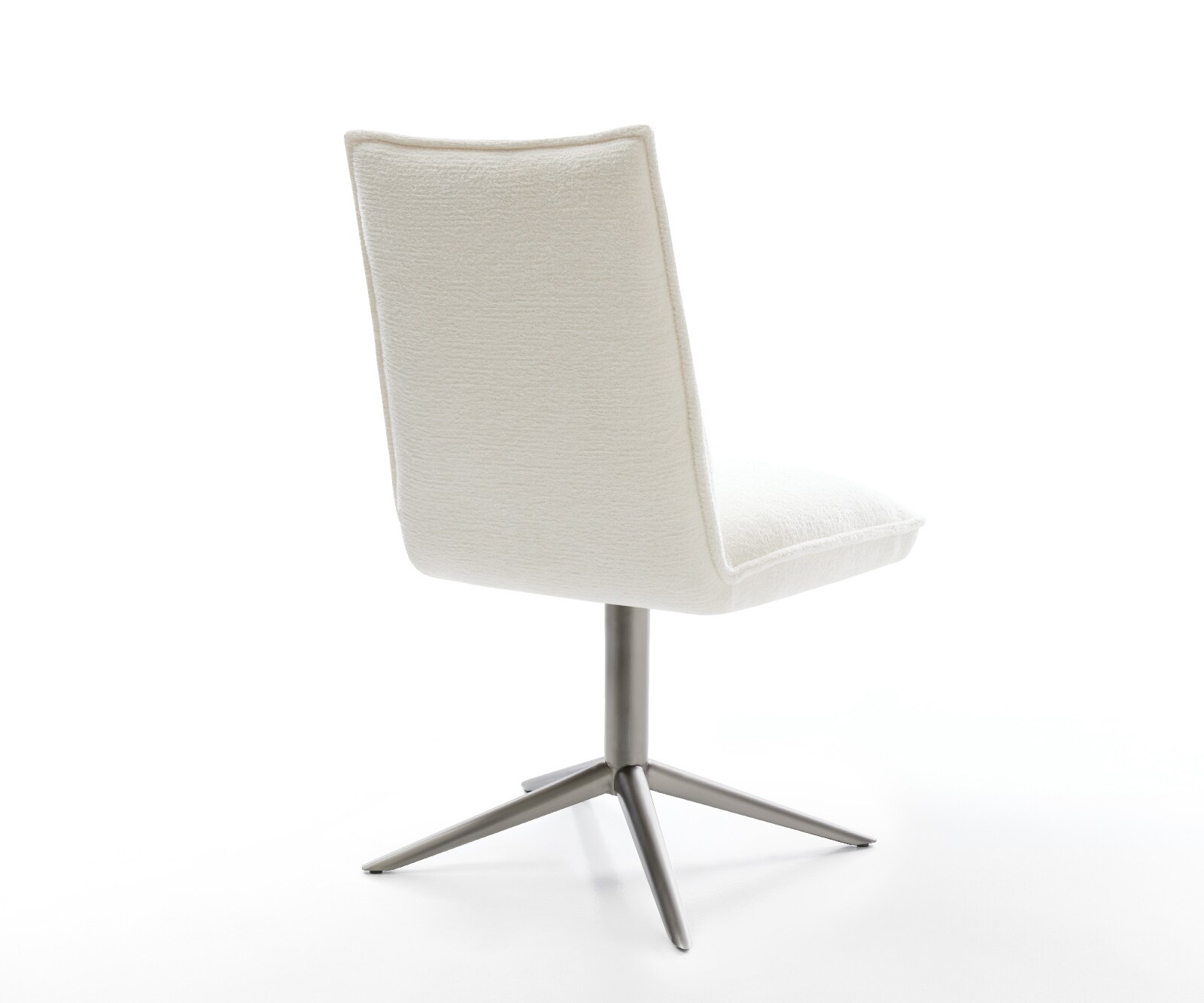 Chaise-pivotante Lelio-Flex bouclé doux beige pied de chaise 4 branches grafiete pivotement sur 360° fonction bascule resorts ensachés 5