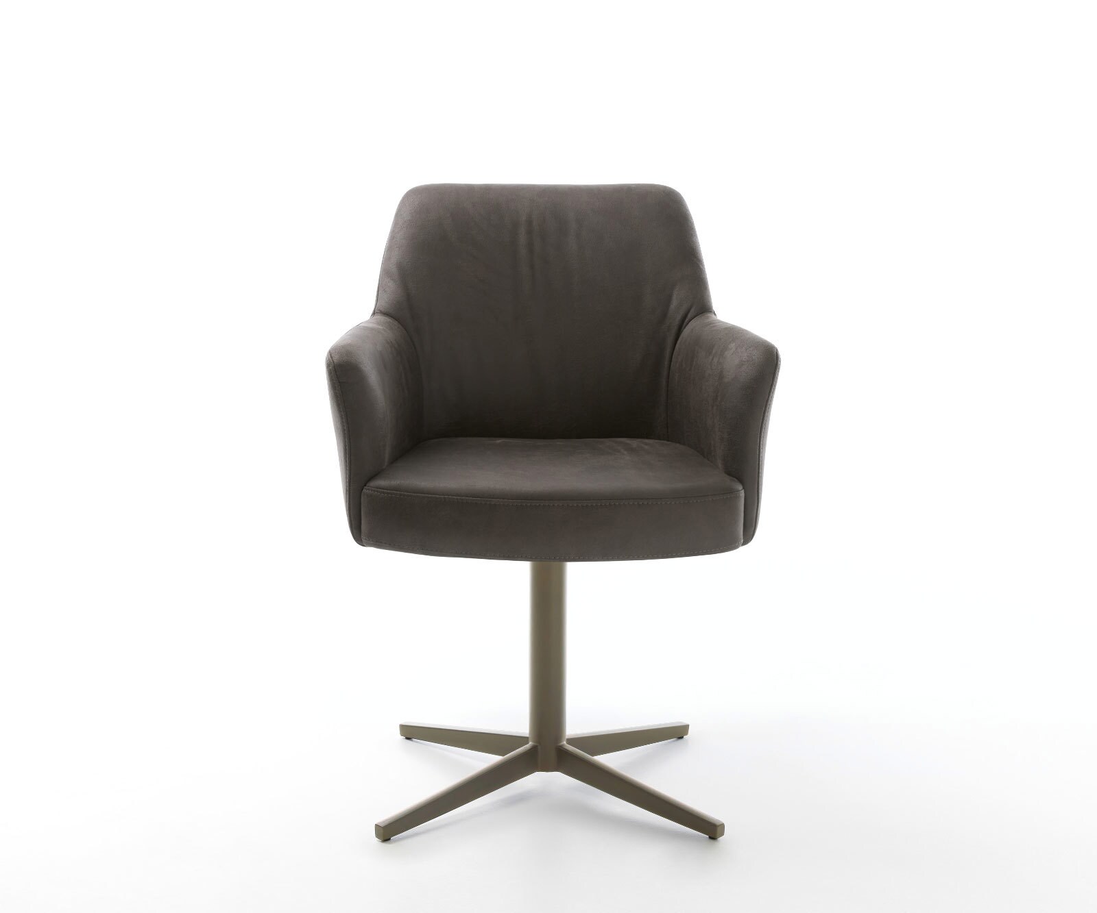 Chaise-pivotante Xana-Flex avec accoudoirs microvelours anthracite vintage pied de chaise 4 branches aspect titane pivotement sur 360° ressorts ensachés 2