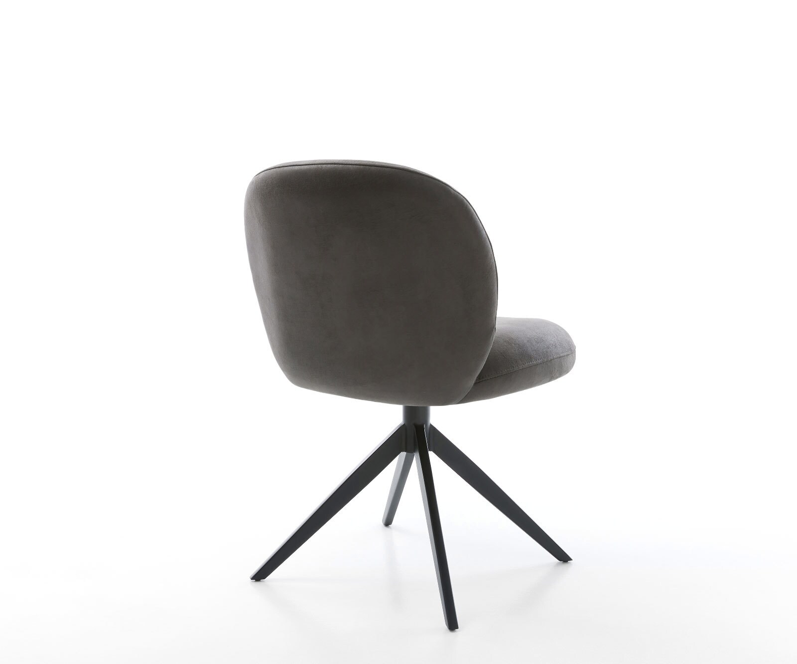 Chaise-pivotante Nube-Flex microvelours anthracite vintage pied croisé large noir pivotement sur 360° fonction bascule ressorts ensachés 4