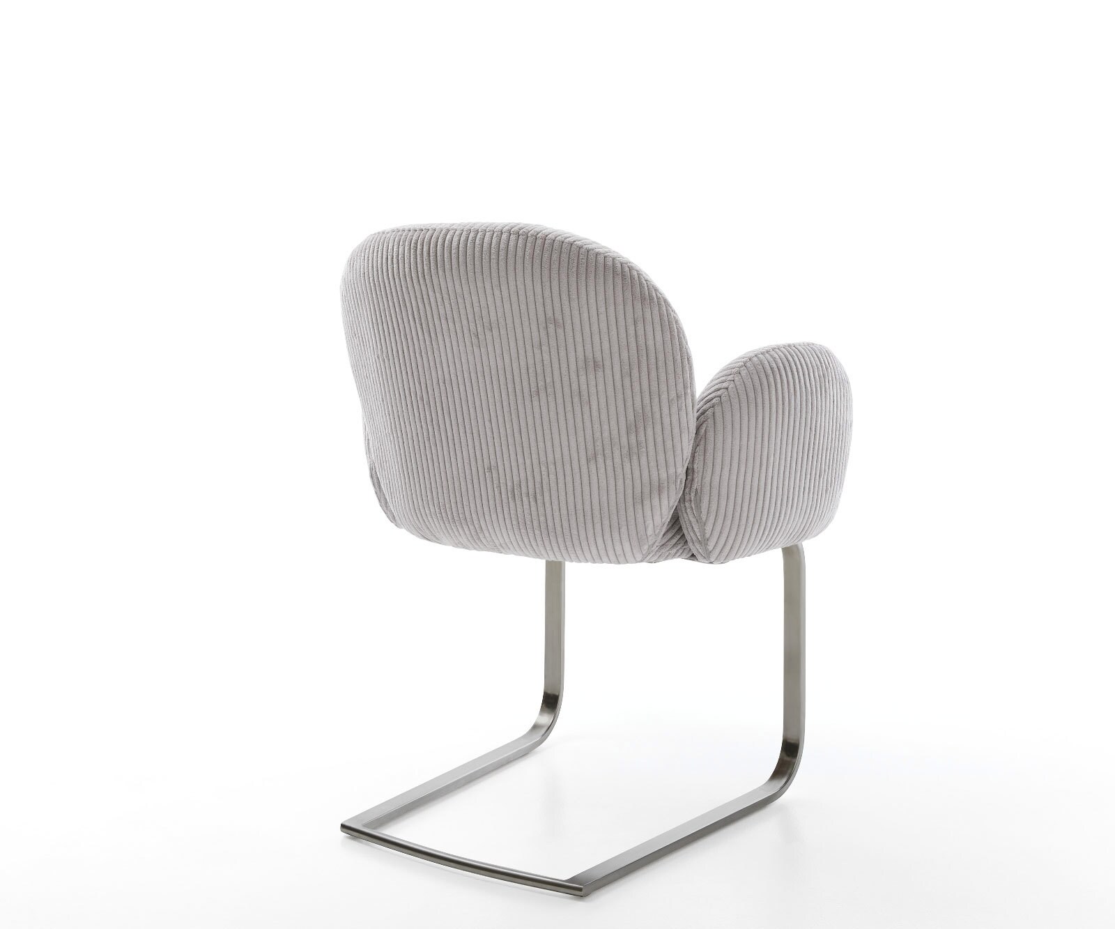 Cantilever Nube-Flex avec accoudoirs côtelé gris argenté pied cantilever plat grafiete ressorts ensachés 5