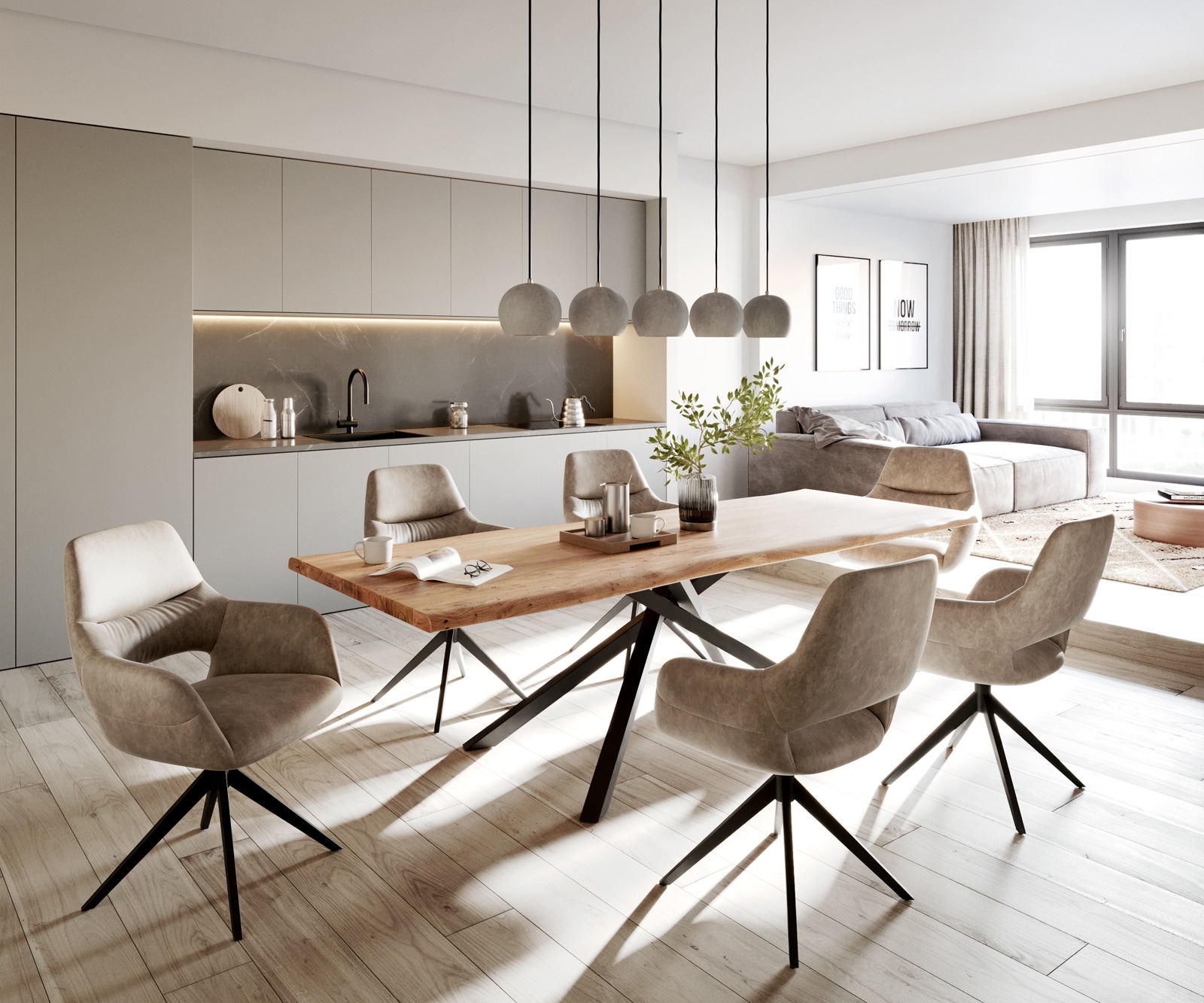 Chaise-de-salle-à-manger Yago-Flex avec accoudoirs microvelours taupe vintage pied croisé large noir ressorts ensachés 3 Chaise-de-salle-à-manger Yago-Flex avec accoudoirs microvelours taupe vintage pied croisé large noir ressorts ensachés 3