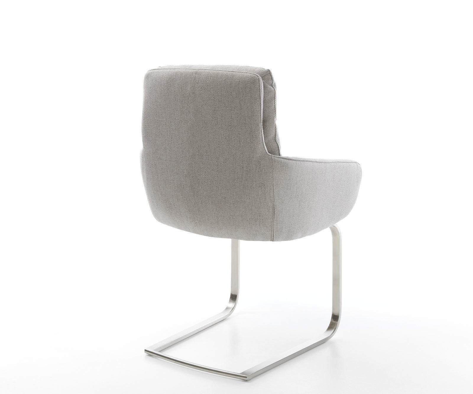 Cantilever Abelia-Flex avec accoudoirs rayures gris clair pied cantilever plat acier inoxydable brossé 4 Cantilever Abelia-Flex avec accoudoirs rayures gris clair pied cantilever plat acier inoxydable brossé 4