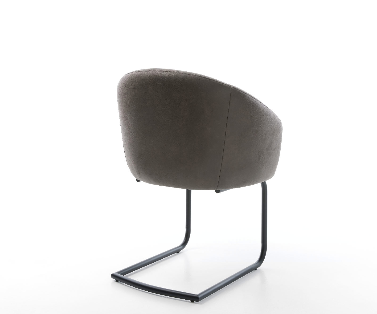 Cantilever Caja-Flex avec accoudoirs microvelours anthracite vintage pied cantilever rond noir ressorts ensachés 5