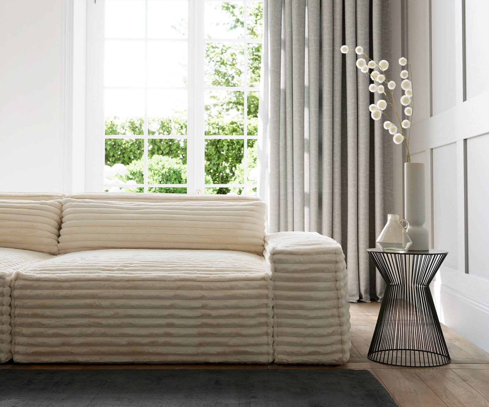 Grand Canapé Sirpio XL 270x130 cm velours côtelé Beige 4 Grand Canapé Sirpio XL 270x130 cm velours côtelé Beige 4