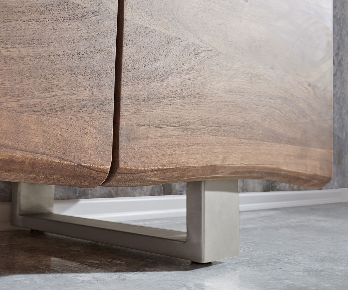 Commode Live-Edge 147 cm acacia marron 3 portes 3 tiroirs 6 Commode Live-Edge 147 cm acacia marron 3 portes 3 tiroirs 6