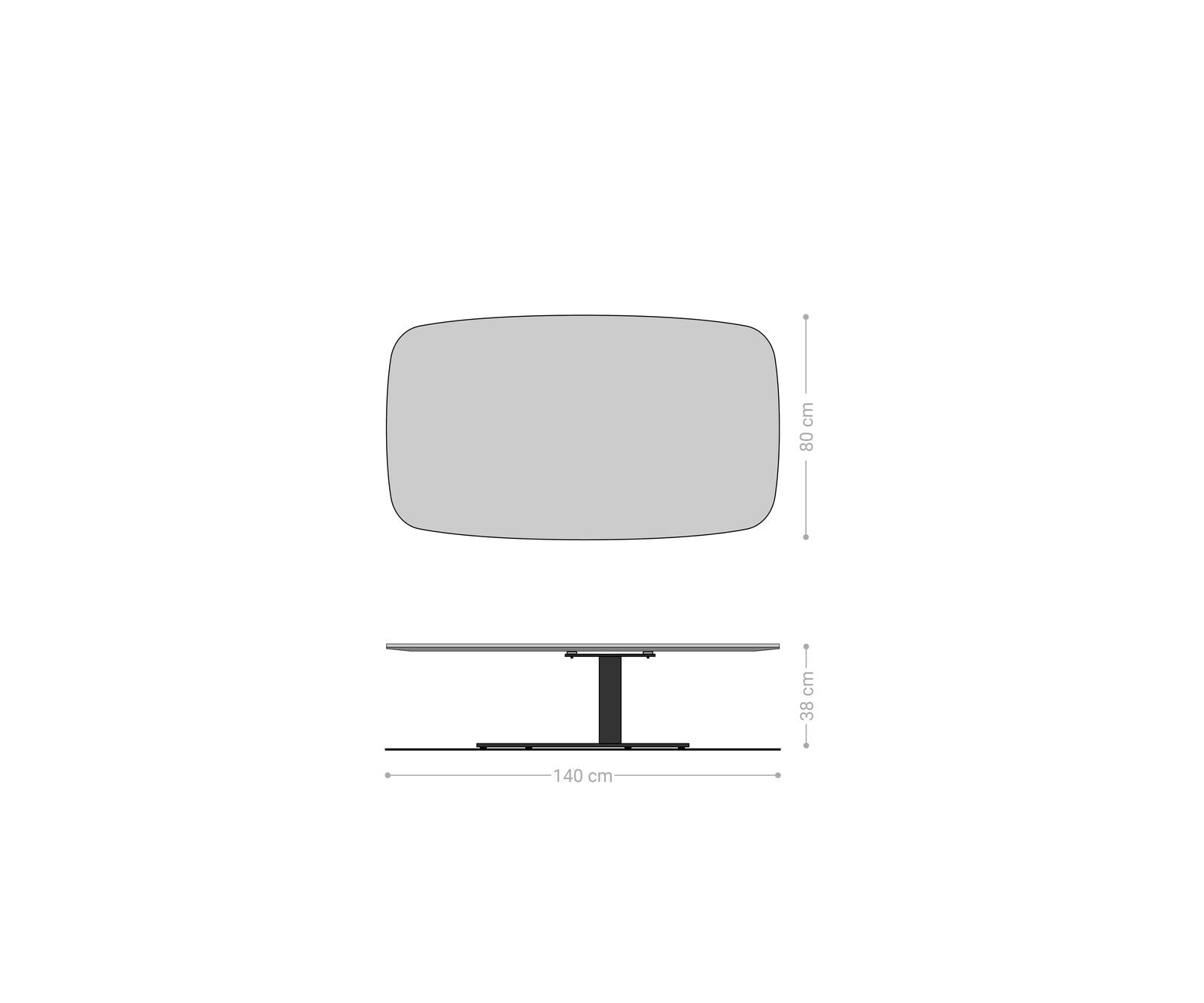 Table basse Edge bateau 140x80 cm céramique Emperador Extra Lucidato brun foncé Vibany acier inoxydable brossé 6