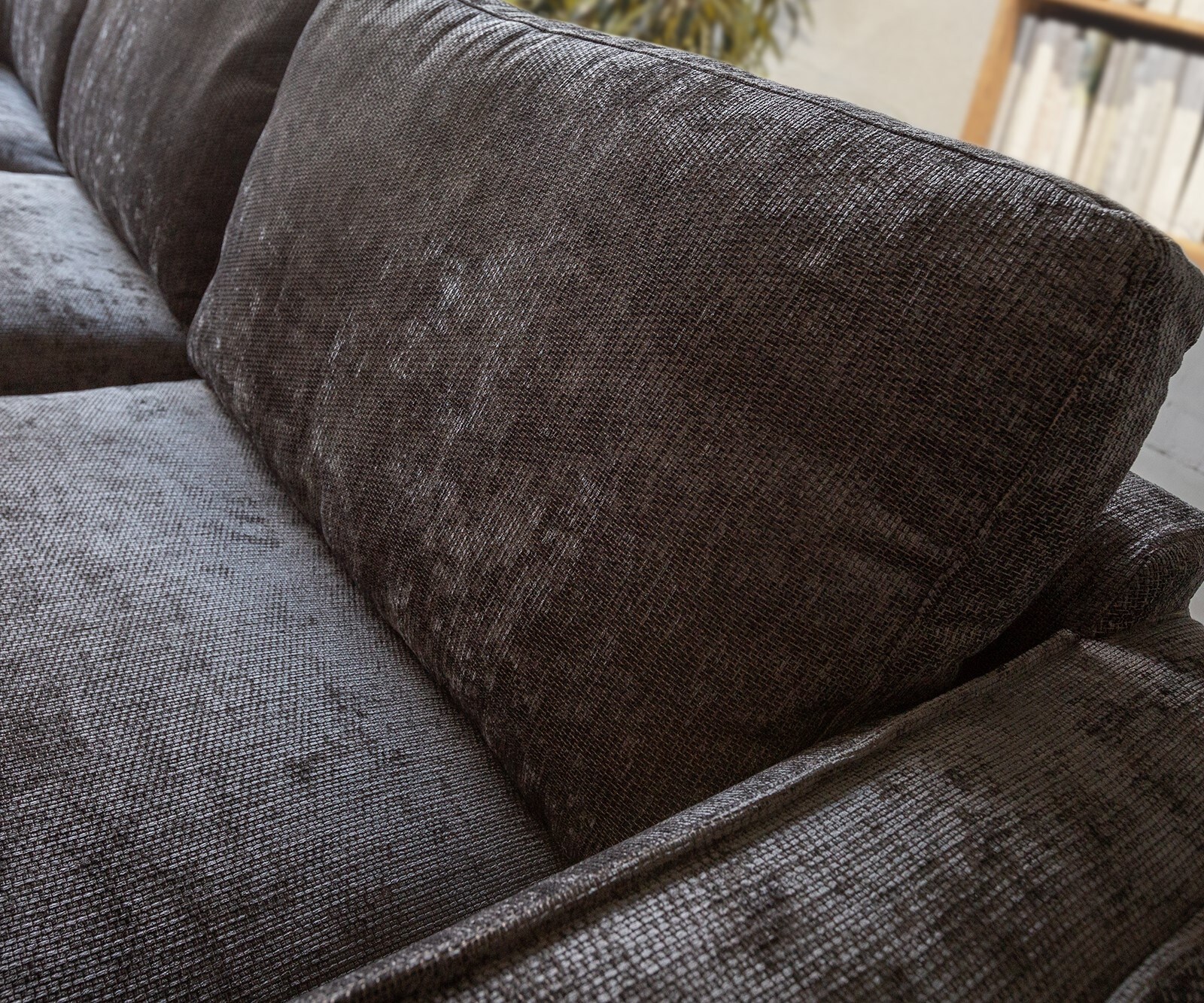 Canapé-d'angle Sottil 290 x 165cm chenille anthracite Recamière gauche 3