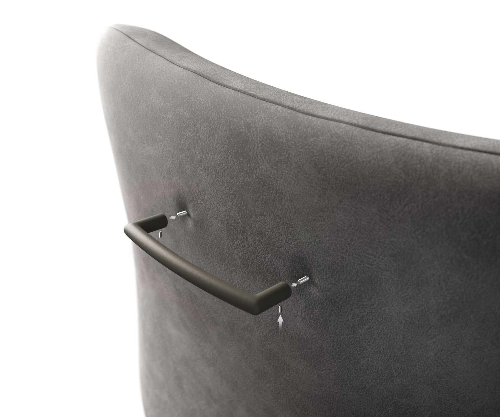 Poignée-de-chaise de bar Flex-Rond Métal laqué effet titane 2 Poignée-de-chaise de bar Flex-Rond Métal laqué effet titane 2