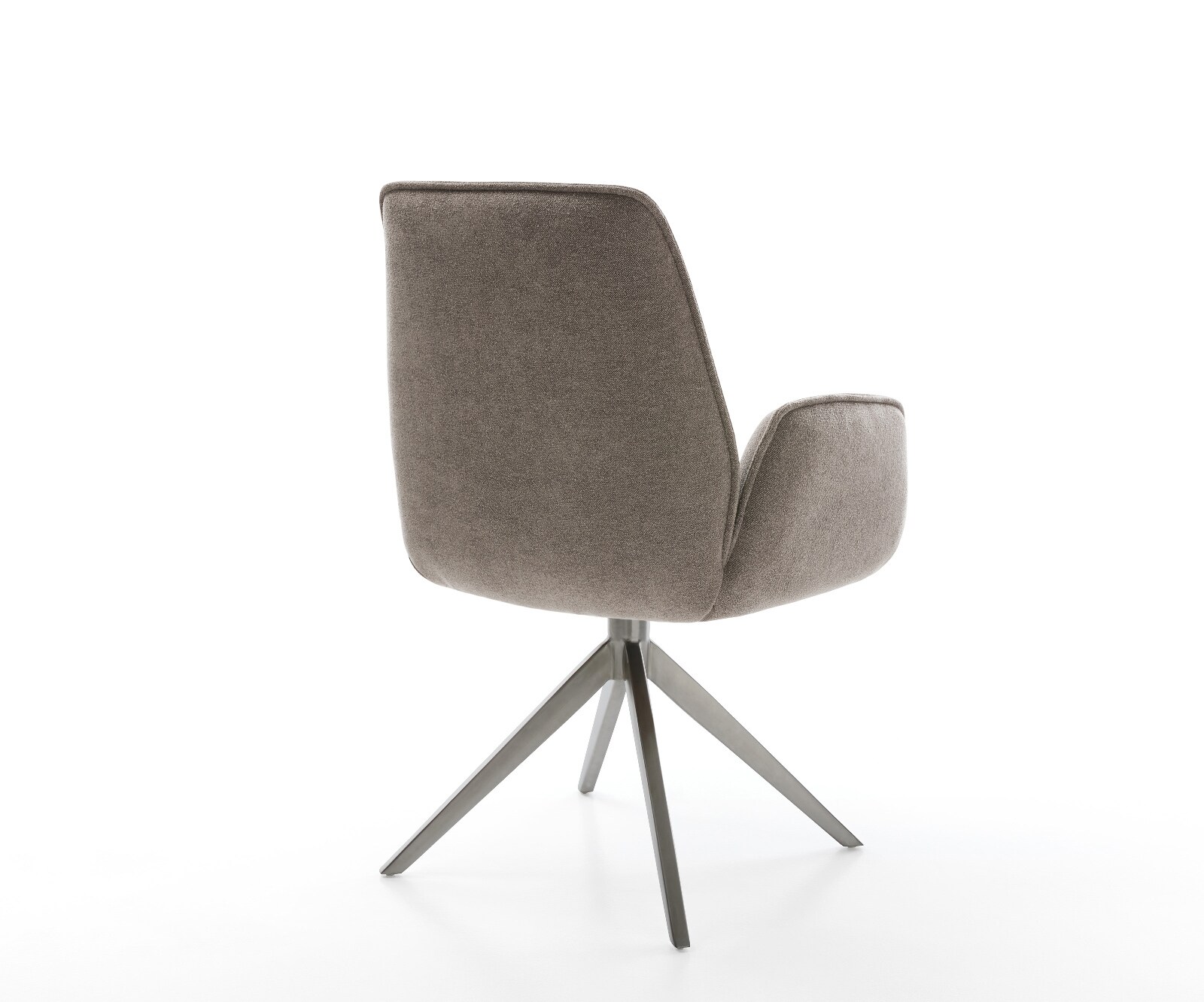 Chaise-pivotante Zoa-Flex tissu structuré doux taupe pied croisé large grafiete pivotement sur 360° fonction bascule ressorts ensachés 4