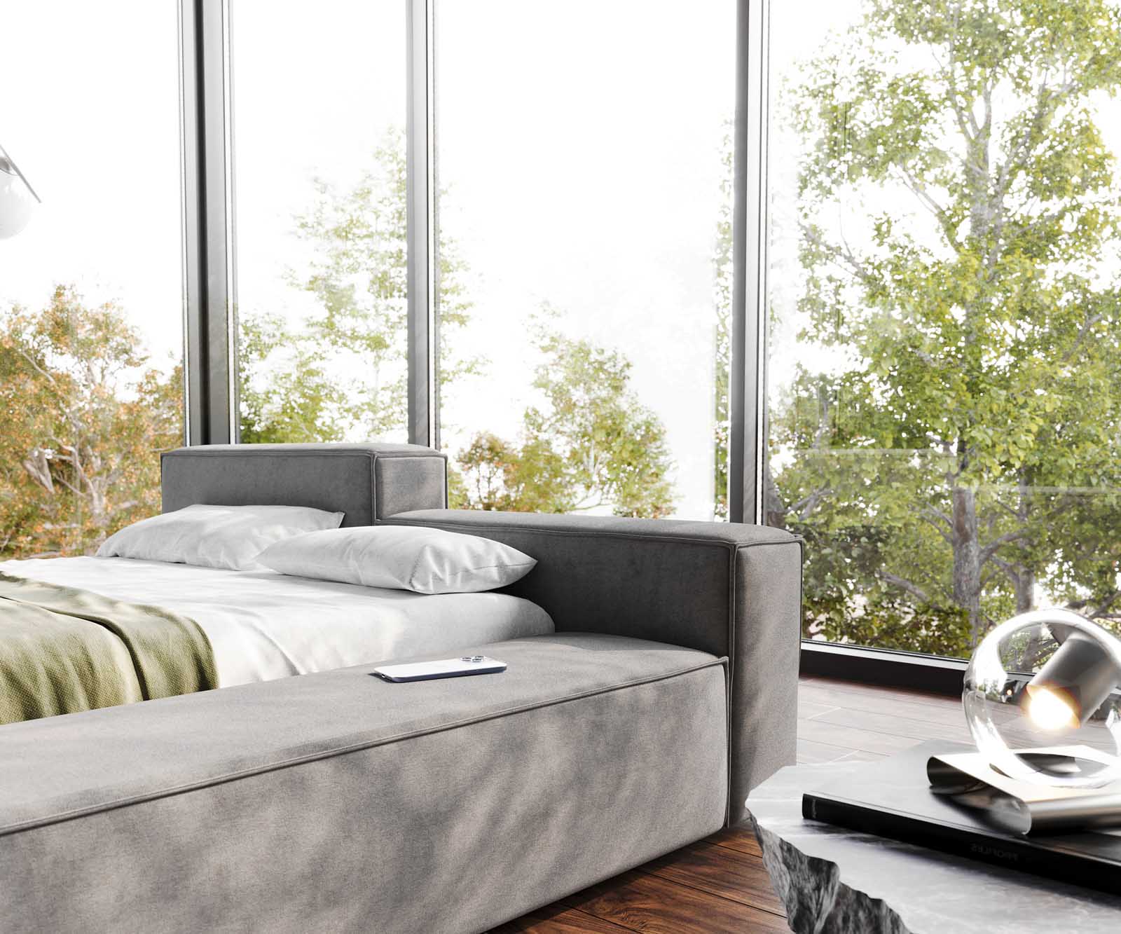 Sommier-rembourré Kalinea 140x200 cm microfibre grise 6 Sommier-rembourré Kalinea 140x200 cm microfibre grise 6