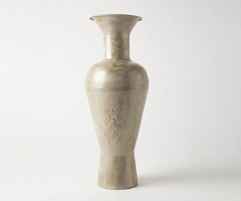 Vase Medora l27 x P27 x H71 cm Métal Ivory Terra Fait main