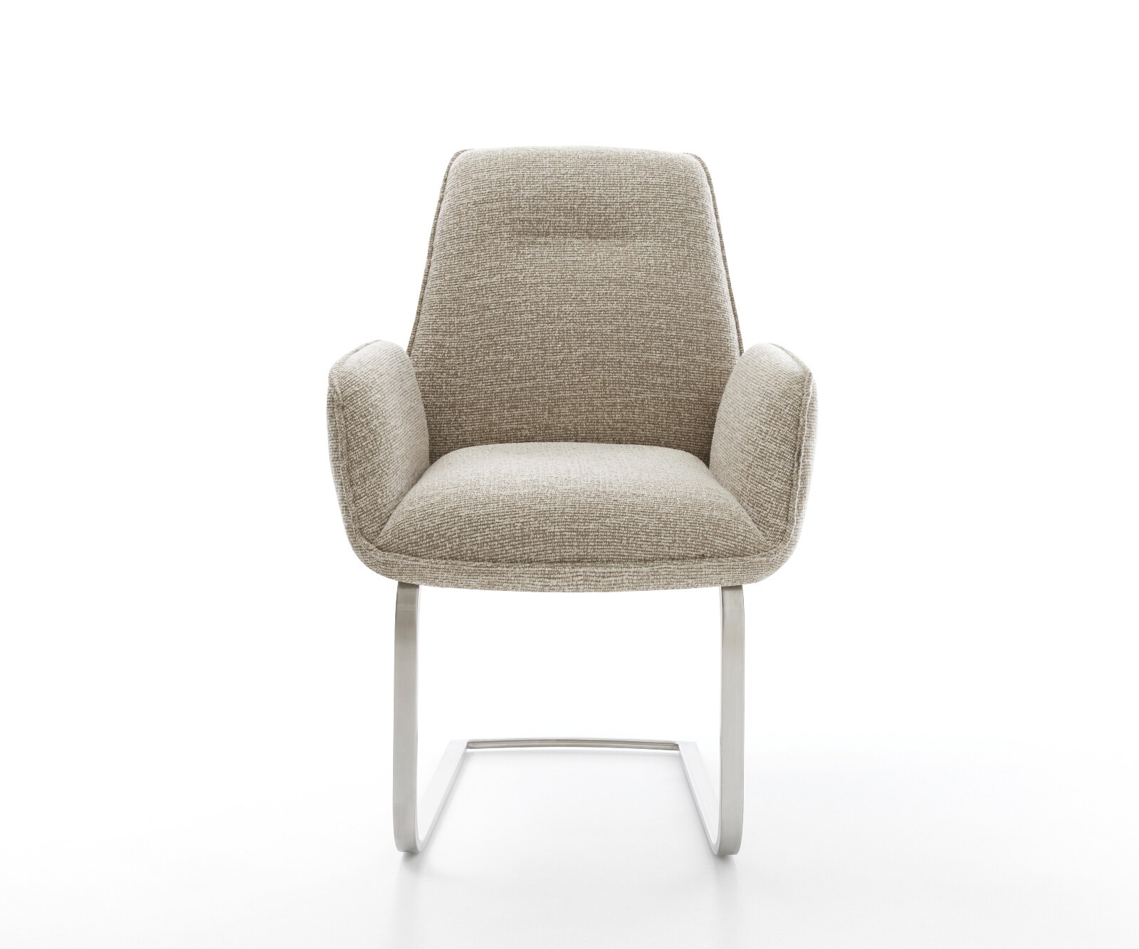 Cantilever Zoa-Flex tissu tissé doux beige pied cantilever plat acier inoxydable resorts ensachés 2