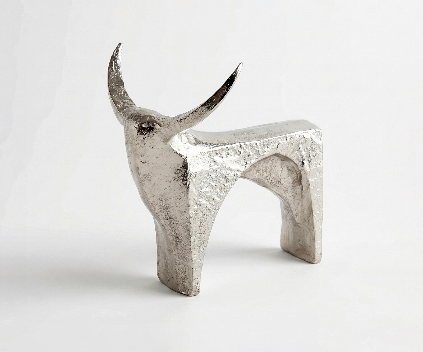 Figurine Savaro l37 x P22 x H44 cm Aluminium Platin Faite main