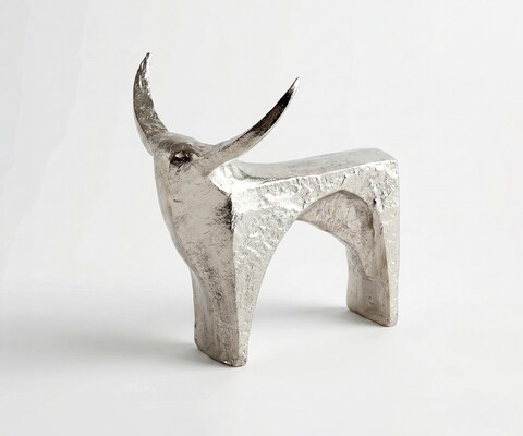 Figurine Savaro l37 x P22 x H44 cm Aluminium Platin Faite main