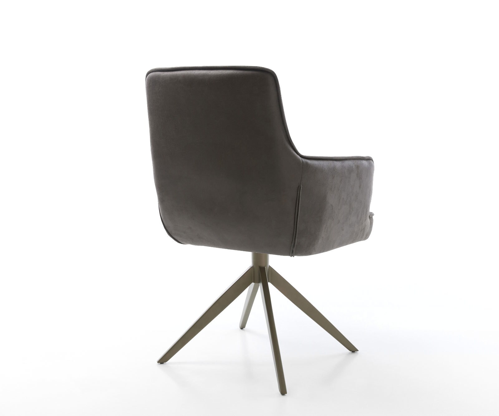 Chaise-pivotante Heira-Flex microvelours anthracite vintage pied croisé large aspect titane pivotement sur 360° fonction bascule ressorts ensachés 4