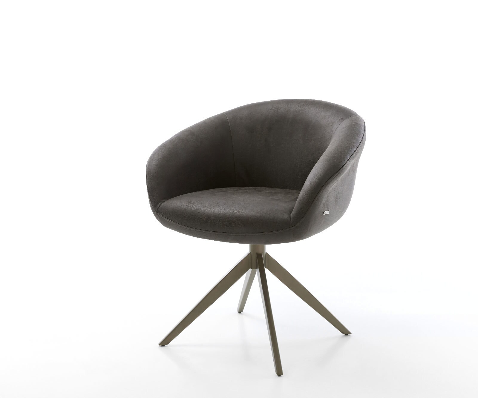 Chaise-pivotante Vinka-Flex microvelours anthracite vintage pied croisé large aspect titane pivotement sur 360° fonction bascule ressorts ensachés